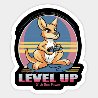 Level Up with Roo Power Gamer Kangeroo Sticker